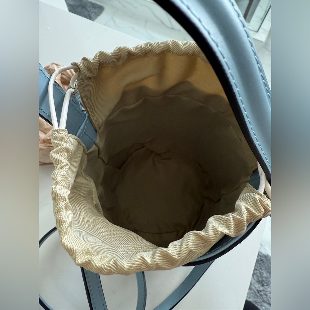 Light Blue Raffia Bucket Bag - Picture 4 of 4